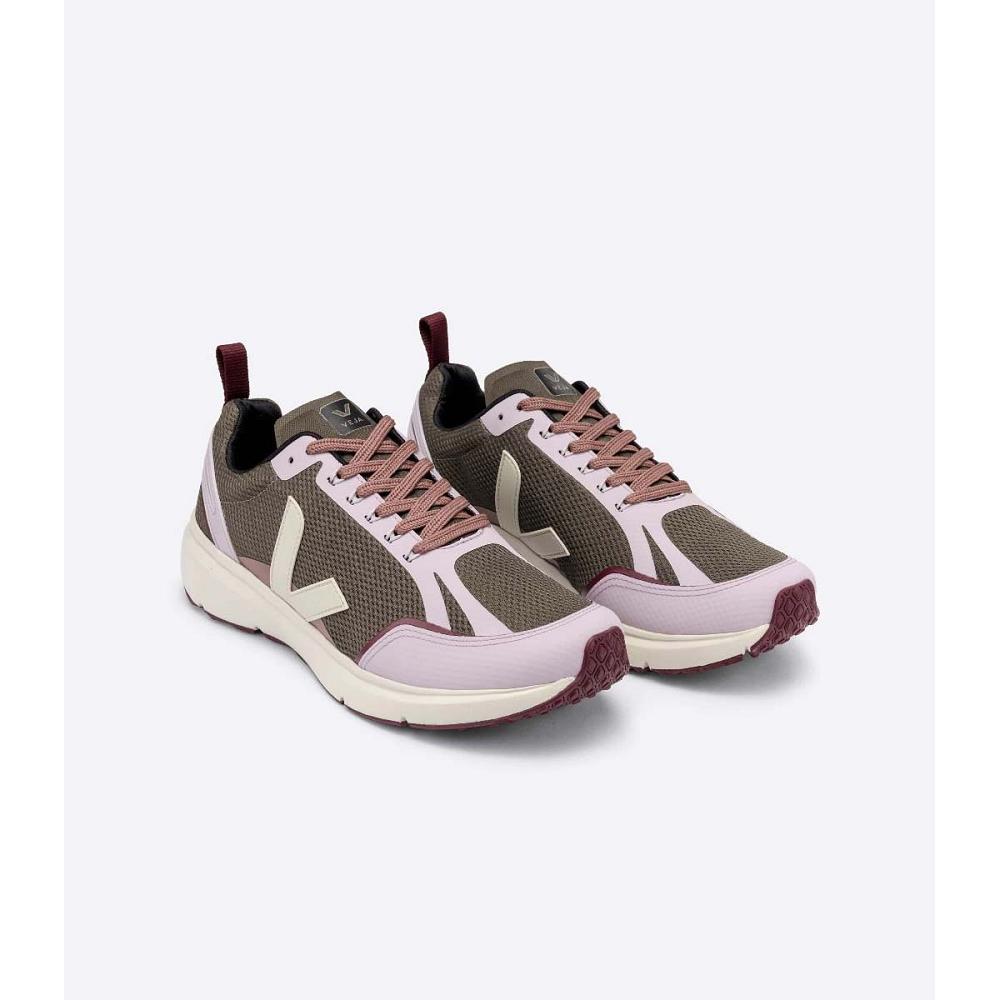 Sapatos Veja CONDOR 2 ALVEOMESH Feminino Khaki/Pink | PT495SGL