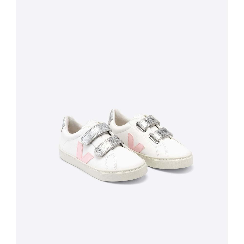 Sapatos Veja ESPLAR CHROMEFREE Criança White/Pink | PT256JPQ