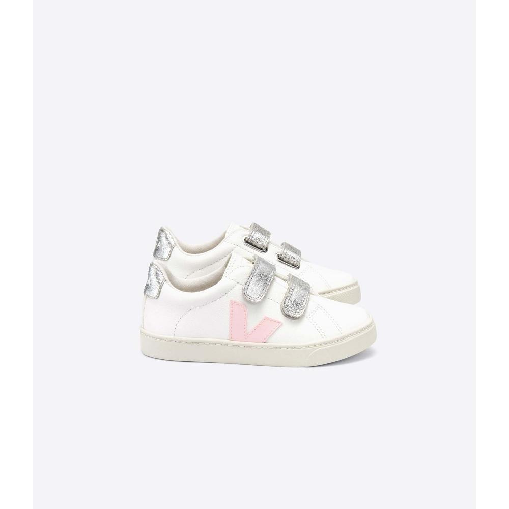 Sapatos Veja ESPLAR CHROMEFREE Criança White/Pink | PT256JPQ