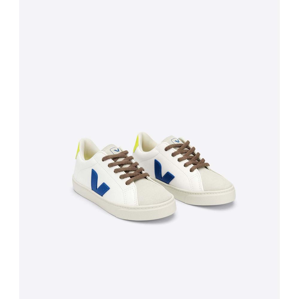 Sapatos Veja ESPLAR LACES CHROMEFREE Criança White/Blue | PT254LIS