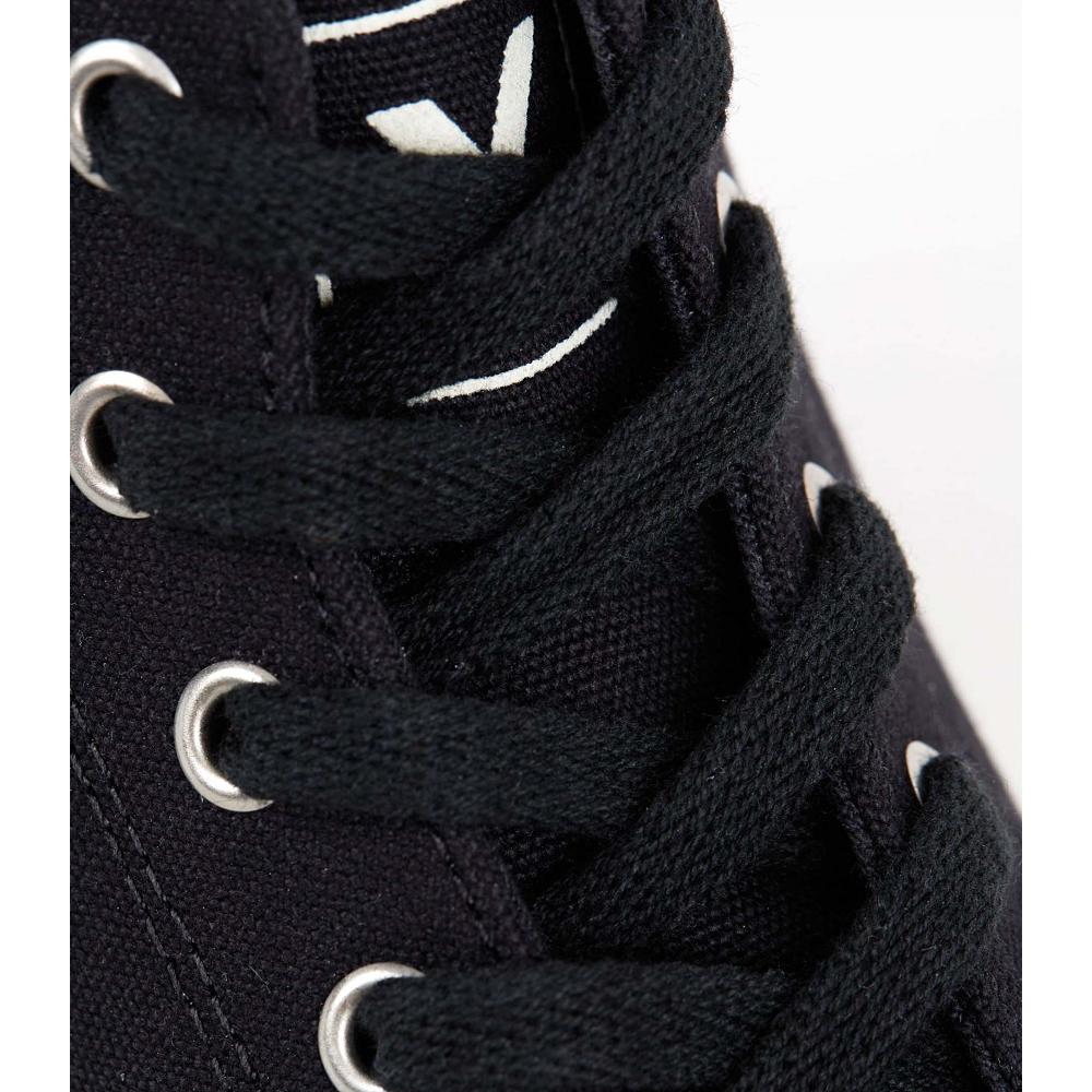 Sapatos Veja LACES ORGANIC COTTON BLACK Feminino Pretas | PT515KOR