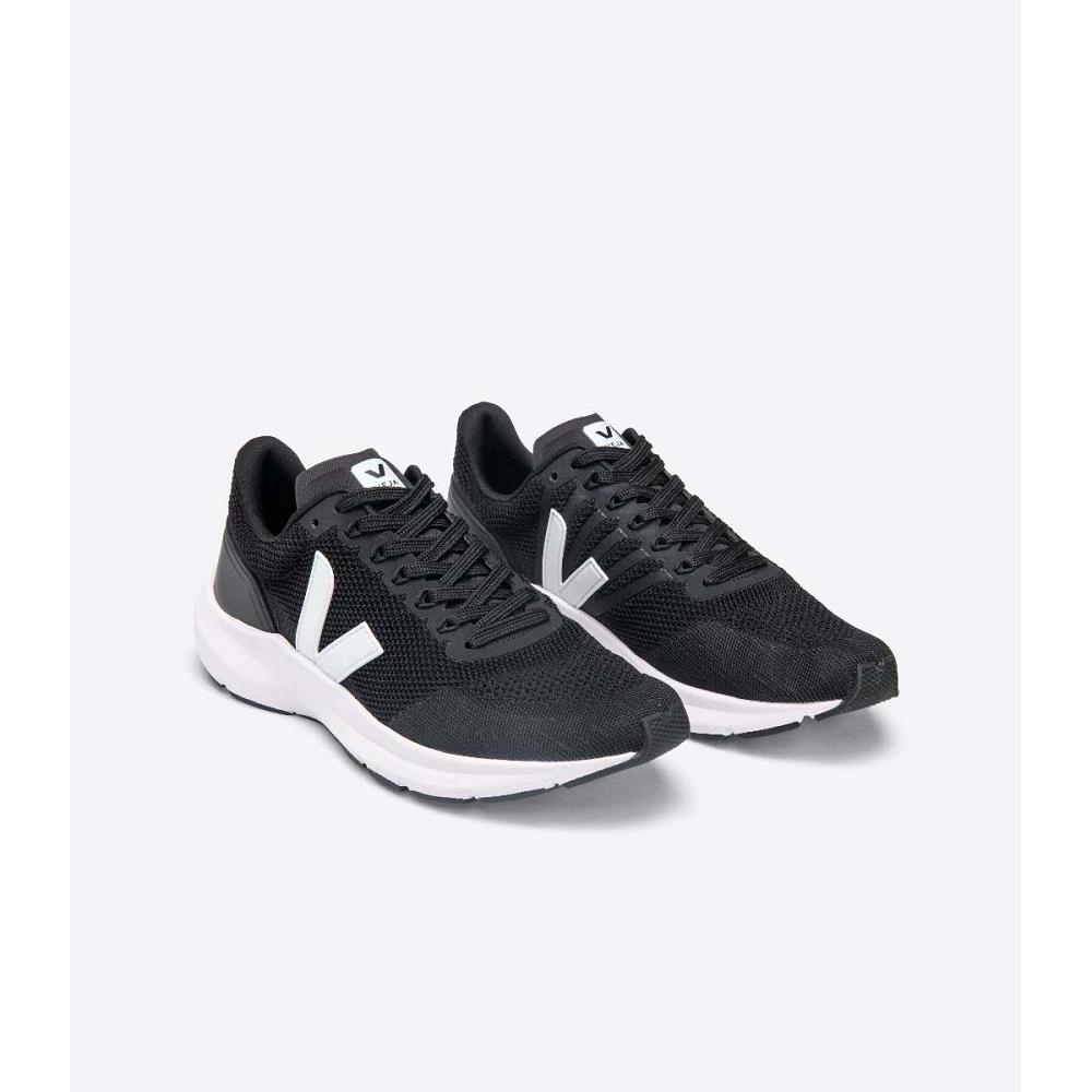 Sapatos Veja MARLIN V-KNIT Masculino Black/White | PT746XYU