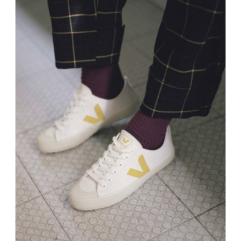 Sapatos Veja NOVA CANVAS Feminino White/Yellow | PT510VRW
