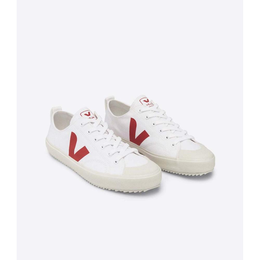 Sapatos Veja NOVA CANVAS Masculino White/Red | PT738EBC