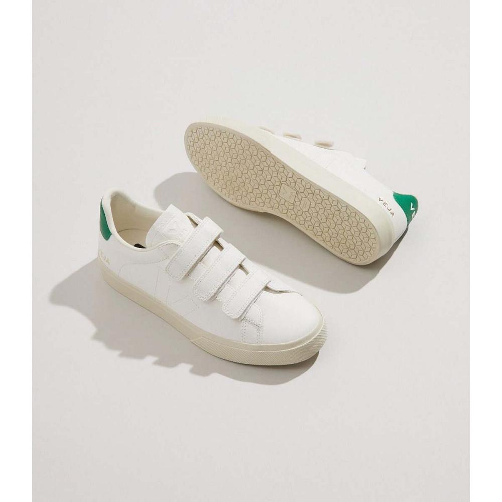 Sapatos Veja RECIFE CHROMEFREE Masculino White/Green | PT788TCE