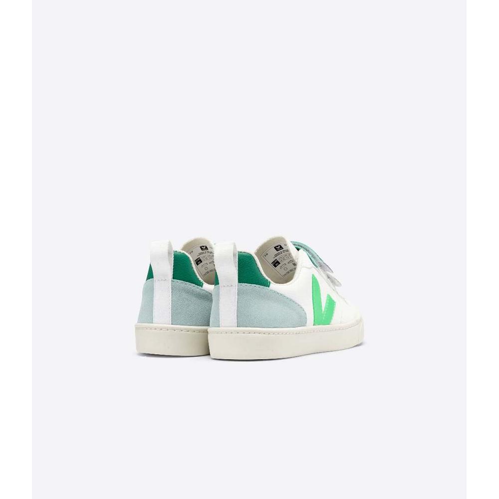 Sapatos Veja V-10 CHROMEFREE Criança White/Green | PT246QMA