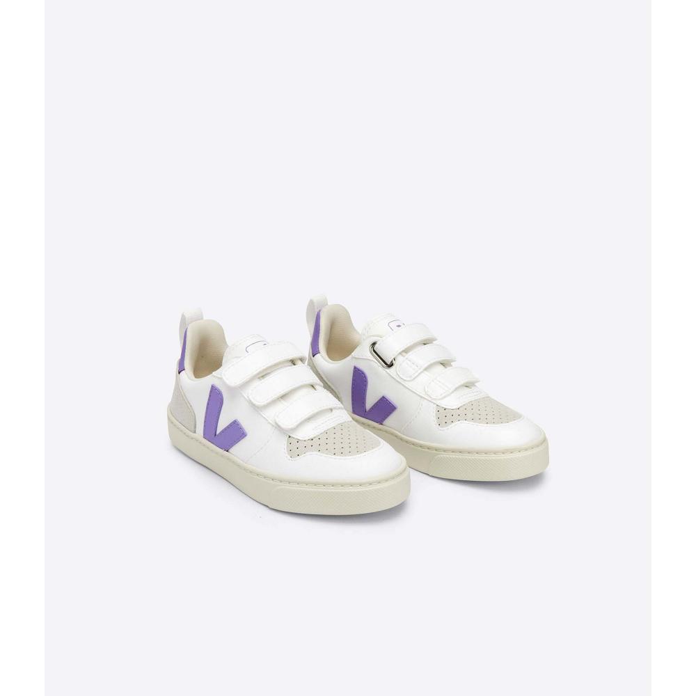 Sapatos Veja V-10 CWL Criança White/Purple | PT208DFM