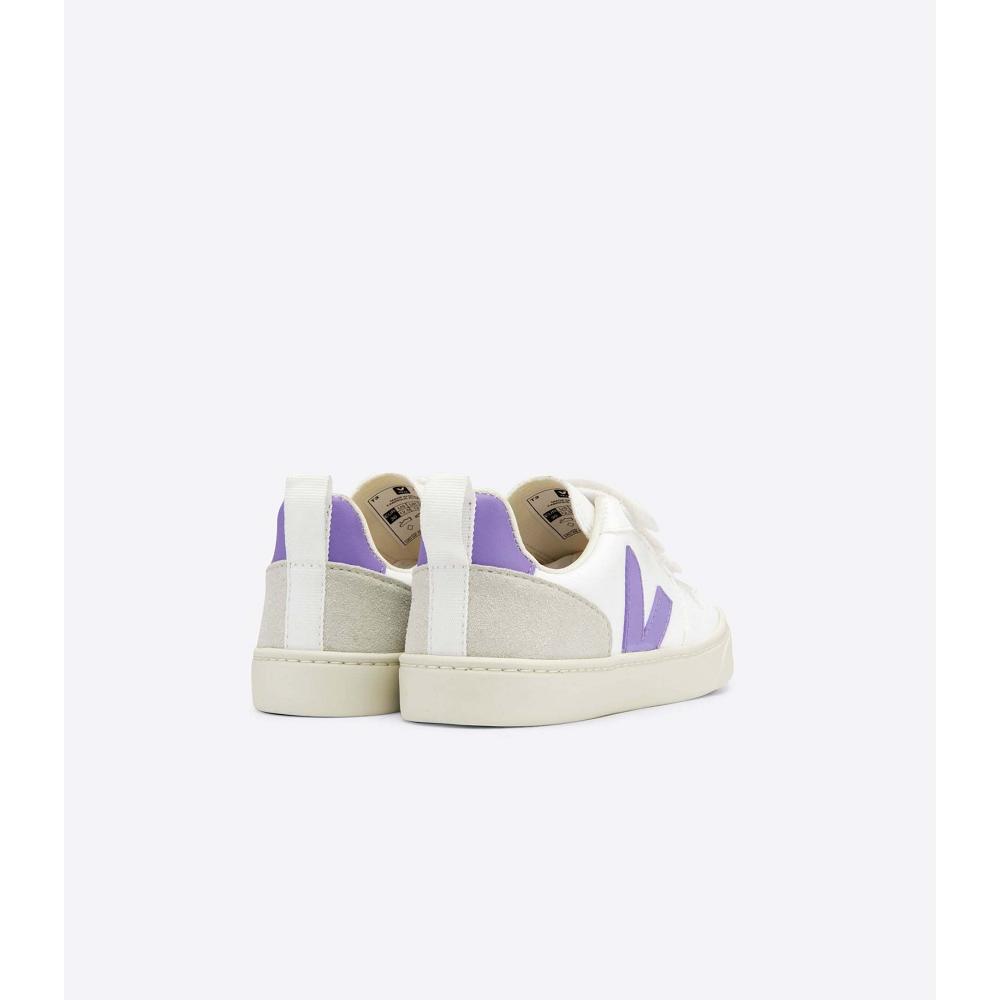 Sapatos Veja V-10 CWL Criança White/Purple | PT208DFM
