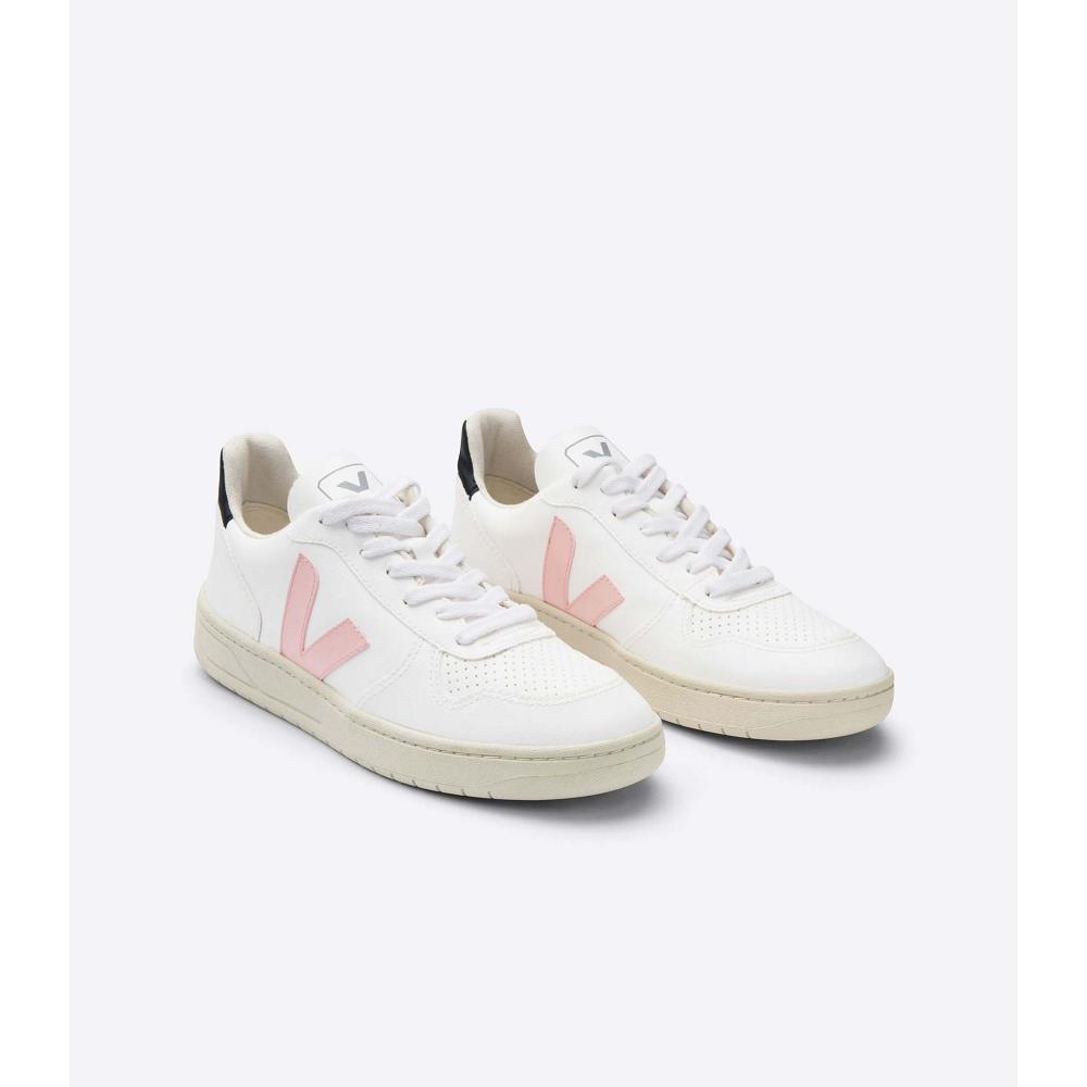 Sapatos Veja V-10 CWL Feminino White/Pink/Black | PT410LIS