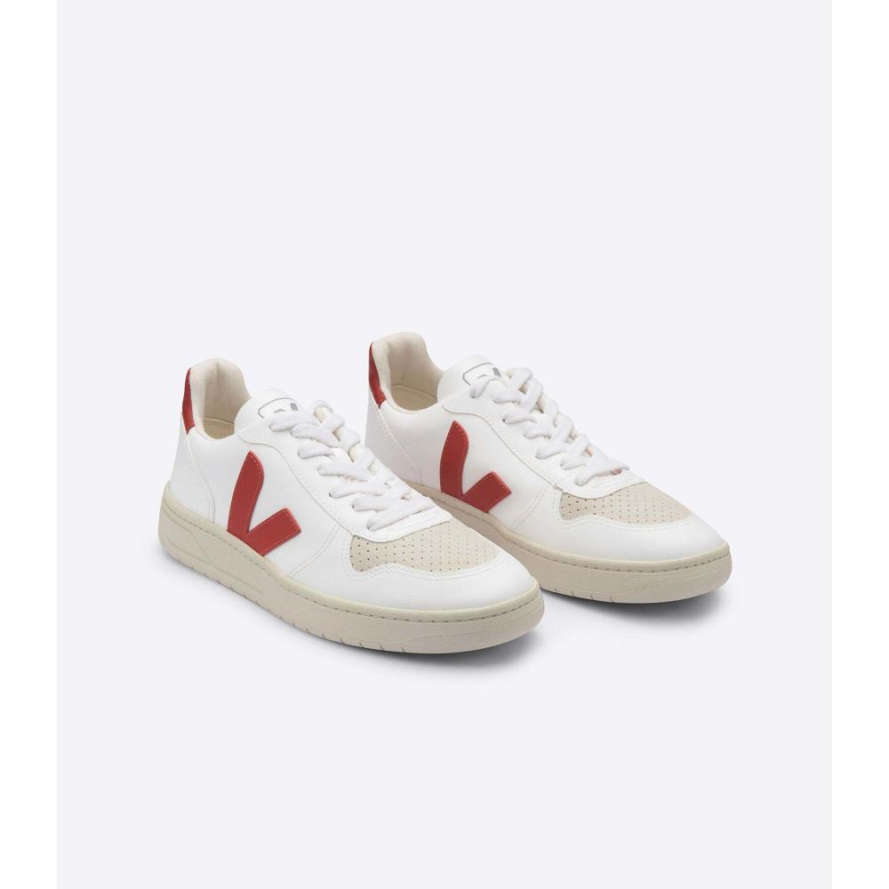 Sapatos Veja V-10 CWL Feminino White/Red | PT409ZUT
