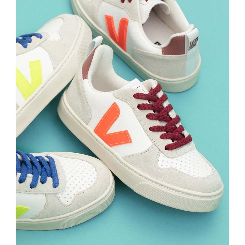 Sapatos Veja V-10 VEJA X BONTON Criança White/Orange | PT242TCE