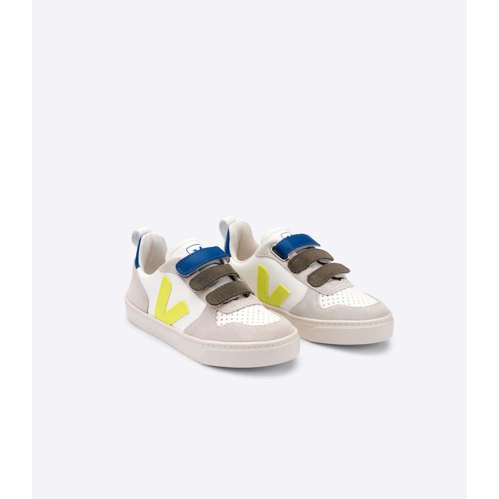 Sapatos Veja V-12 BONTON Criança White/Blue | PT234DFM