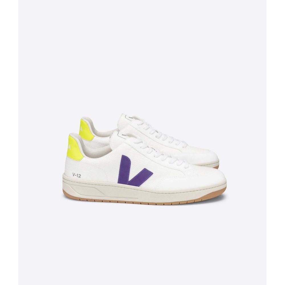 Sapatos Veja V-12 B-MESH Feminino White/Purple | PT406VRW