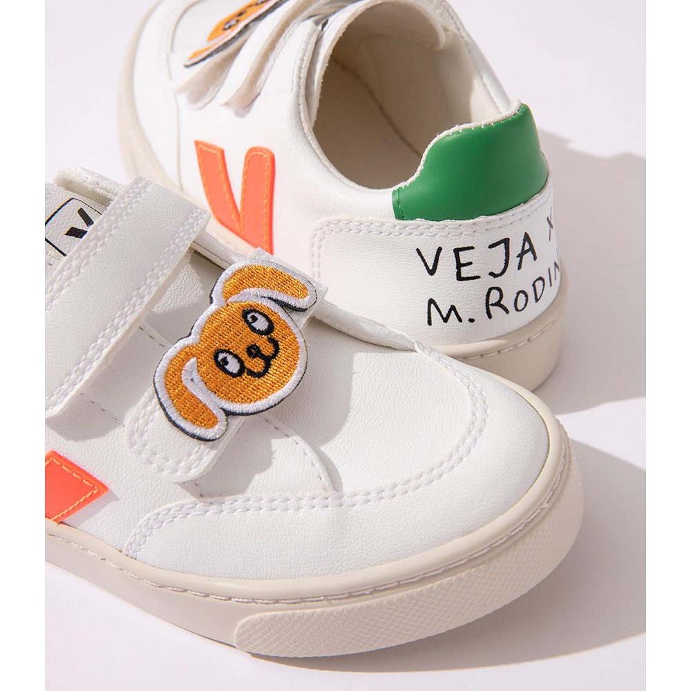 Sapatos Veja V-12 CWL MINI-RODINI RABBIT Criança Branco | PT180GSO