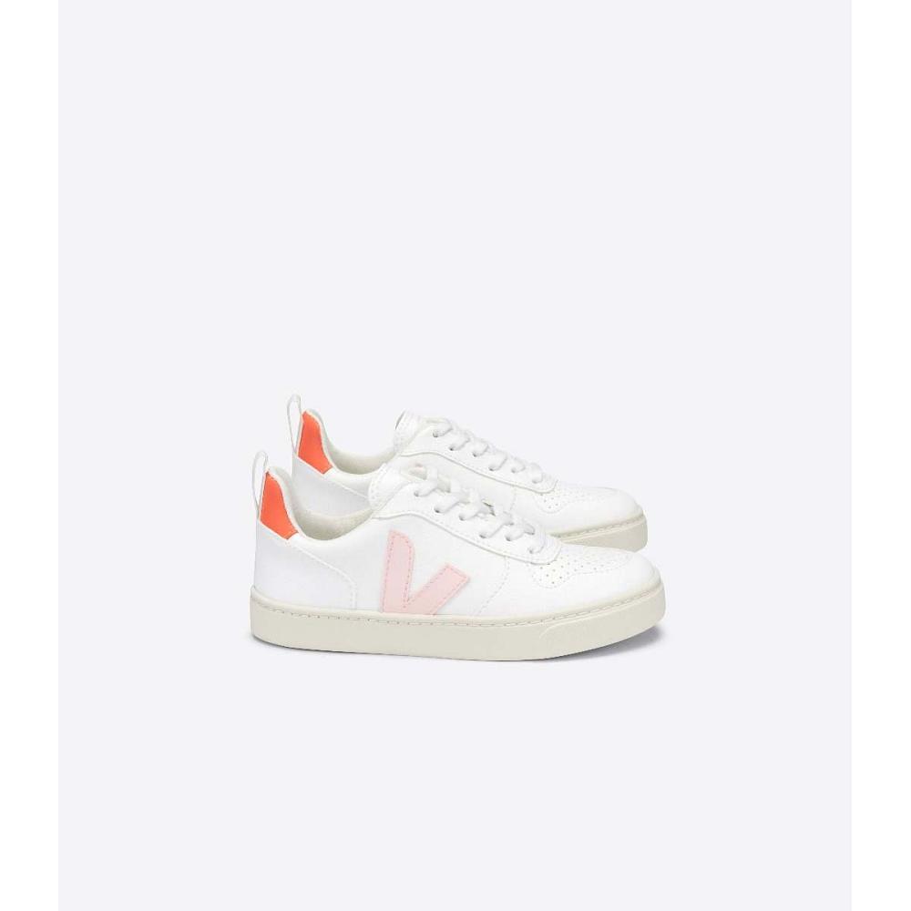 Tenis Veja V-10 LACE CWL Criança White/Orange | PT137YXF