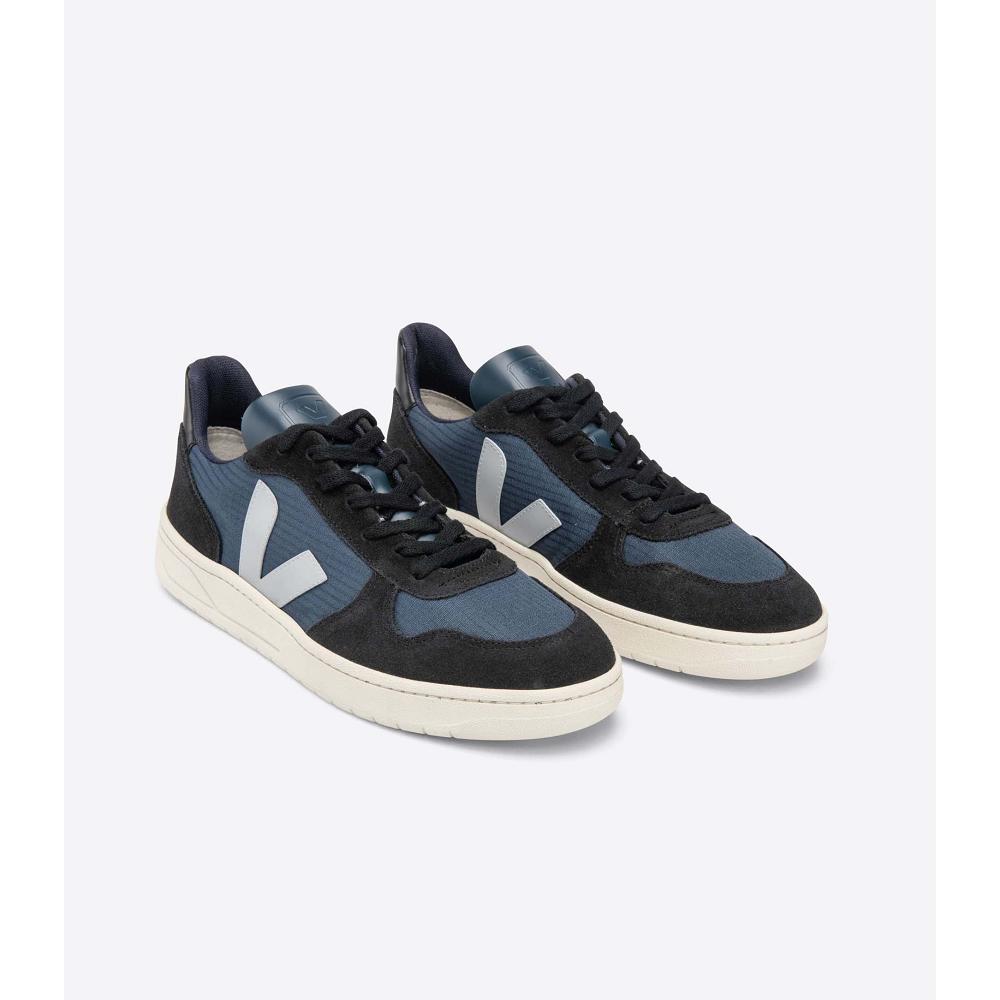 Tenis Veja V-10 RIPSTOP Masculino Black/Blue | PT661WNB