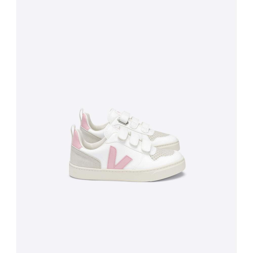 Tenis Veja V-10 STRAPS CWL Criança White/Pink | PT128GSO