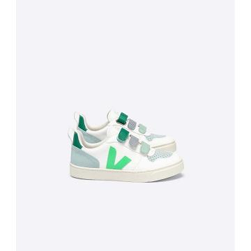 Sapatos Veja V-10 CHROMEFREE Criança White/Green | PT246QMA