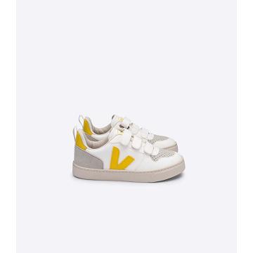 Sapatos Veja V-10 CWL Criança White/Gold | PT200XYU