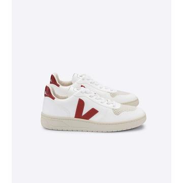 Sapatos Veja V-10 CWL Feminino White/Red | PT409ZUT